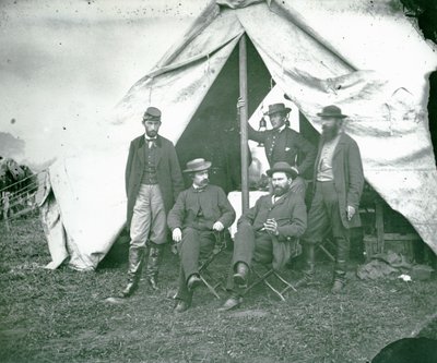Group portrait of Union Mappers at Antietam, Maryland, 1862 by American School